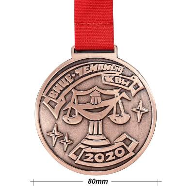 Zinc Alloy Metal Bronze Marathon Sports Running Medal with Ribbon Custom