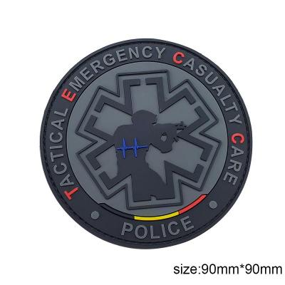 Black Medic Paramedic Tactical PVC 3D Fastener Patch