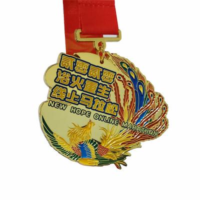 Zinc Alloy Marathon Medal Sport Running Finisher Medal With Lanyard