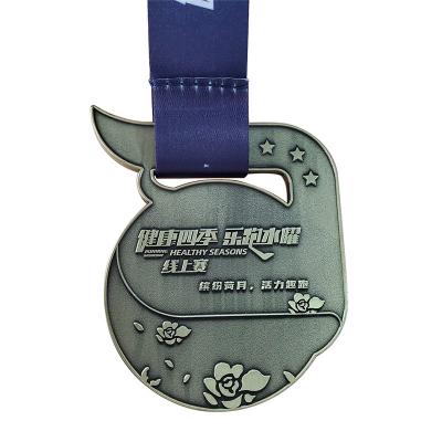 Custom Marathon Running Sport Medals Metal Golden Sports Finisher Medalion