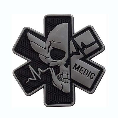 Medic PVC Patch 3D Rubber Paramedic Medical Tactical Skull patch