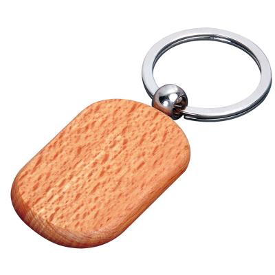 Round Square Rectangle Shape Blank DIY Wooden Keychain Wholesale