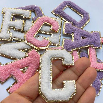 Custom Colorful Varsity Letter iron On Sequin Chenille Patches With Adhesive