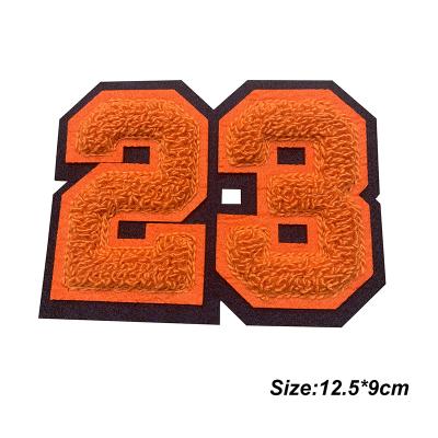 Custom Numbers Logo Iron On Chenille Patches For Sportswear