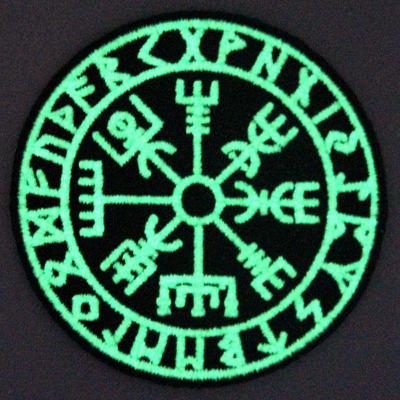 Vegvisir Viking Compass Norse Rune Patch Glow In The Dark