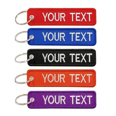 Custom Flight Fabric Embroidery Jet Tag Keychain